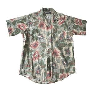 VTG Polo Ralph Lauren Shirt Mens XL Floral Green Label SS Slim Button Up USA